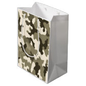 Earthy Brown & Tan Camouflage Dank u Medium Cadeauzakje (Achterkant Gekanteld)