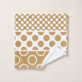 Earthy Brown & White Polka Dot Bad Handdoek (Wasdoekje)