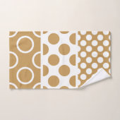 Earthy Brown & White Polka Dot Bad Handdoek (Handdoek)