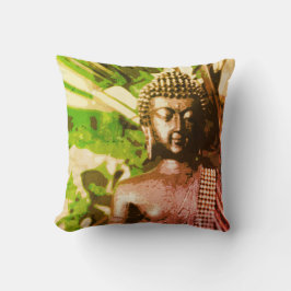 Earthy Buddha Meditation Throw Pillow – Warm Zen Kussen
