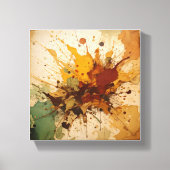 Earthy Burst: abstracte waterverf splash art Canvas Afdruk (Voorkant)