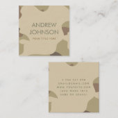 Earthy Camouflage Militair Stijlpatroon Vierkante Visitekaartje (Voorkant / Achterkant)