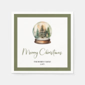 Earthy Christmas Ball Minimal Script Name Napkins Servet (Voorkant)