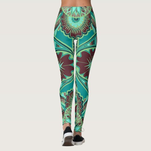 Earthy Clay Mandala Design Leggings (Achterkant)