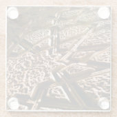 Earthy Clay Stars Glazen Onderzetter (Achterkant)