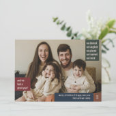 Earthy Color Block 1 Full Bull Christmas Feestdagenkaart (Staand voorkant)