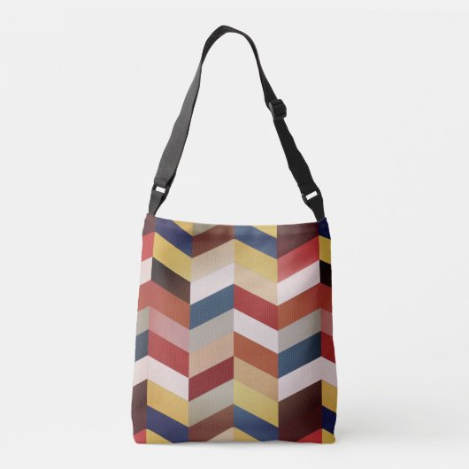 Earthy Colorful Chevron Pattern Crossbody Tas (Achterkant)