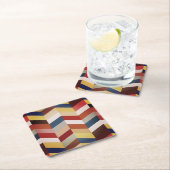 Earthy Colorful Chevron Pattern Kartonnen Onderzetters (Insitu)