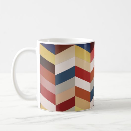 Earthy Colorful Chevron Pattern Koffiemok (Links)
