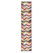 Earthy Colorful Chevron Pattern Korte Tafelloper (Voorkant)