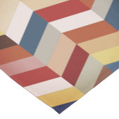 Earthy Colorful Chevron Pattern Korte Tafelloper (Hoek)