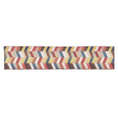 Earthy Colorful Chevron Pattern Korte Tafelloper (Horizontaal)