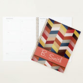 Earthy Colorful Chevron Pattern Planner (Display)
