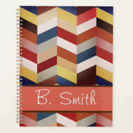 Earthy Colorful Chevron Pattern Planner