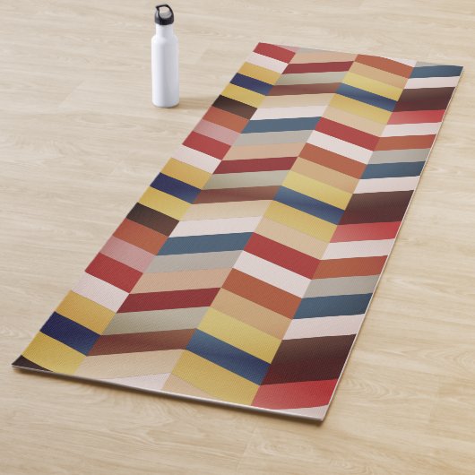 Earthy Colorful Chevron Pattern Yogamat (In situ)