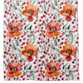 Earthy Colors, Fall Flowers Monogrammed Douchegordijn (Voorkant)