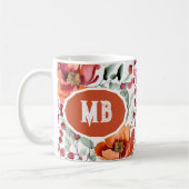 Earthy Colors, Fall Flowers Monogrammed Koffiemok (Links)