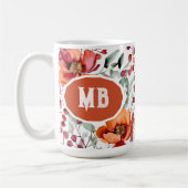 Earthy Colors, Fall Flowers Monogrammed Koffiemok (Links)