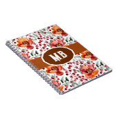 Earthy Colors, Fall Flowers Monogrammed Notitieboek (Rechterzijde)