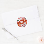 Earthy Colors, Fall Flowers Monogrammed Ronde Sticker (Envelop)