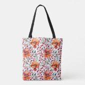Earthy Colors, Fall Flowers Monogrammed Tote Bag (Achterkant)