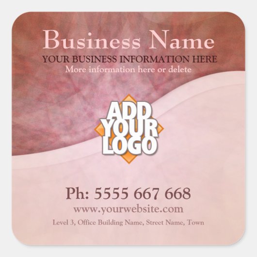 Earthy Curves met Logo Business Stickers (Voorkant)