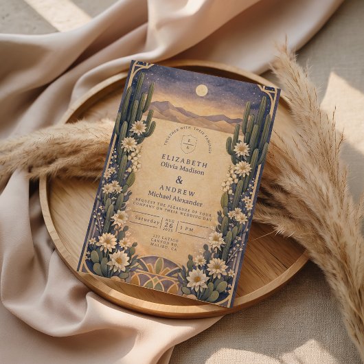 Earthy Desert Floral Wedding Kaart