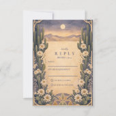 Earthy Desert Floral Wedding RSVP Kaartje (Voorkant)