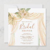 Earthy Dried Palm Leaves Boho Arch Vrijgezellenfee Kaart (Voorkant)