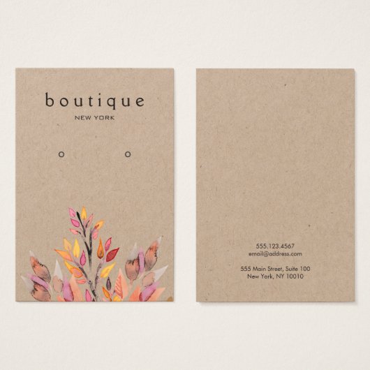 Earthy Earring Kraft-kaart Visitekaartje (Voorkant /achterkant)