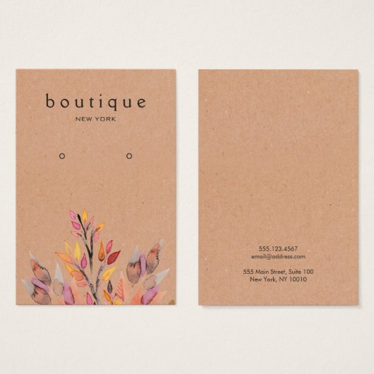 Earthy Earring Kraft-kaart Visitekaartje (Voorkant /achterkant)