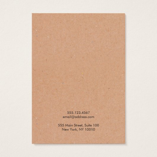 Earthy Earring Kraft-kaart Visitekaartje (Achterkant)