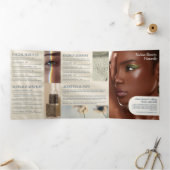 Earthy Elegance Logo Beauty, Spa Blue Brochure Drieluik Kaart (Binnen)