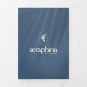 Earthy Elegance Logo Beauty, Spa Blue Brochure Drieluik Kaart (Cover)