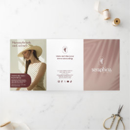 Earthy Elegance Logo Beauty, Spa roze brochure Drieluik Kaart