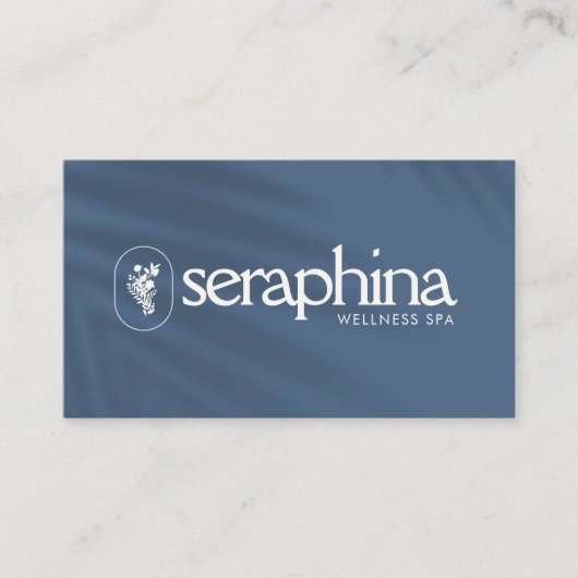 Earthy Elegance Logo Beauty, Wellness, Spa Blue Visitekaartje (Voorkant)