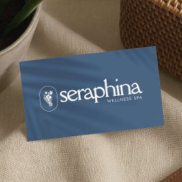 Earthy Elegance Logo Beauty, Wellness, Spa Blue Visitekaartje