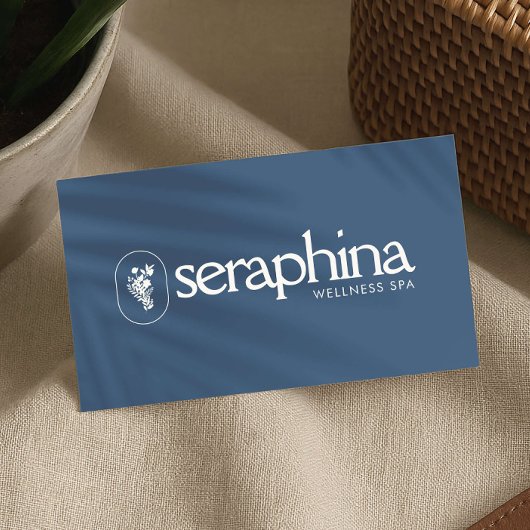 Earthy Elegance Logo Beauty, Wellness, Spa Blue Visitekaartje
