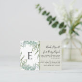 Earthy Eucalyptus Woodsy Foliage Baby shower Books Visitekaartje (Staand voorkant)
