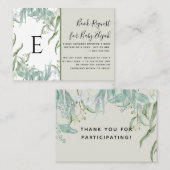Earthy Eucalyptus Woodsy Foliage Baby shower Books Visitekaartje (Voorkant / Achterkant)