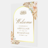 Earthy Floral Arch Muslim Wedding Welcome Acryl Bord (Hoek)