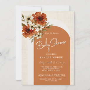 Earthy Floral Baby shower Invitation Kaart