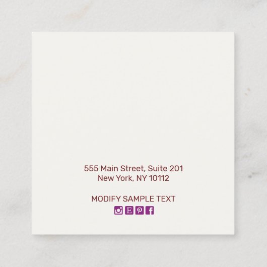 Earthy Floral Boho Stud Earring Display Vierkante Visitekaartje (Achterkant)