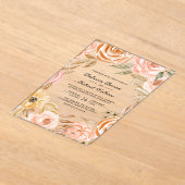 Earthy Floral Fall Autumn Wedding Acryl Uitnodigingen (Laagn)