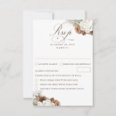 Earthy Floral Pampas Grass Boho Wedding RSVP Card (Voorkant)