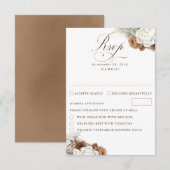 Earthy Floral Pampas Grass Boho Wedding RSVP Card (Voorkant / Achterkant)