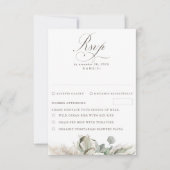 Earthy Floral Pampas Grass Boho Wedding RSVP Kaartje (Voorkant)