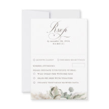 Earthy Floral Pampas Grass Boho Wedding RSVP