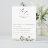 Earthy Floral Pampas Grass Boho Wedding RSVP Kaartje (Staand voorkant)