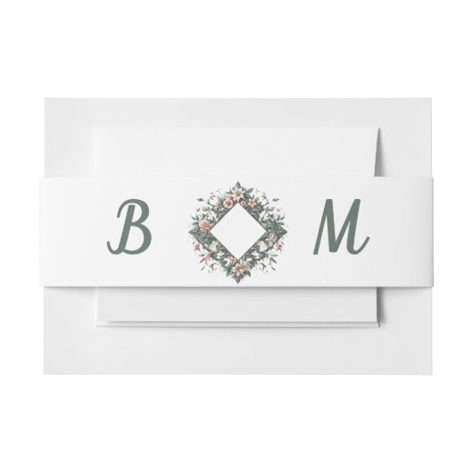 Earthy Floral Vine Band Uitnodigingen Wikkel (Voorkant Voorbeeld)